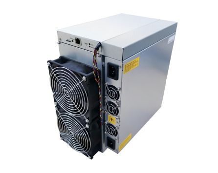 A detailed view of a high-performance mining rig setup in a professional hosting farm, showcasing the hardware that powers cryptocurrency networks